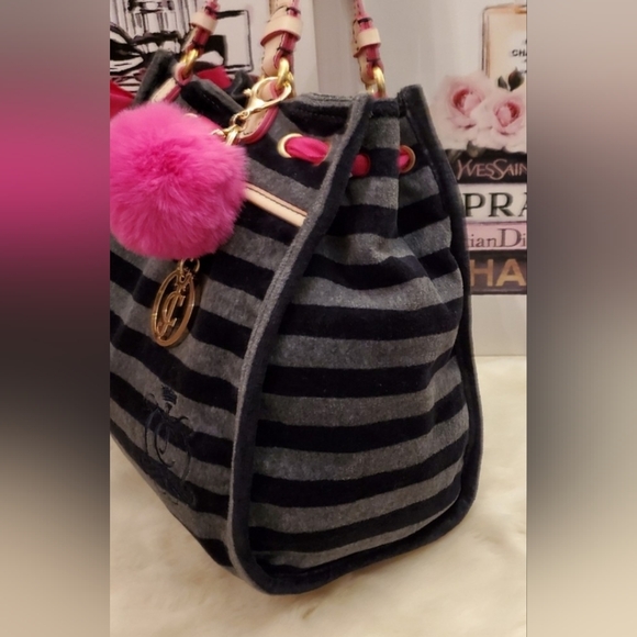 Juicy Couture Pink & Grey Daydreamer Handbag with Matching Wallet! *Vintage* - Picture 4 of 12